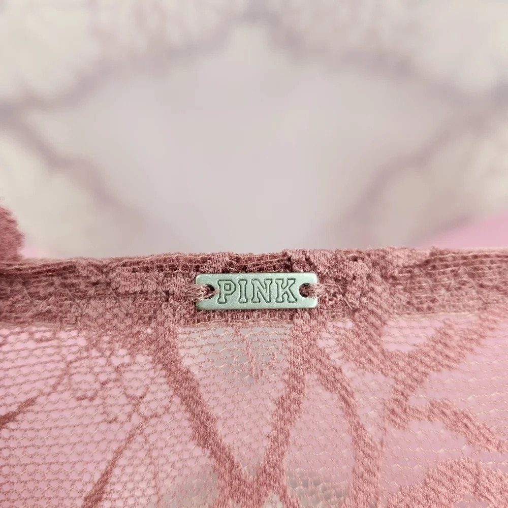 Pink Victoria Secret Rose Color Lace Bralette Size Small - Picture 6 of 12